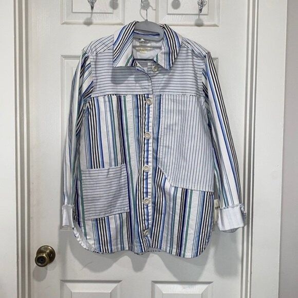 Maeve by Anthropologie Striped Shirt Jacket Womens Size Small - Picture 10 of 16